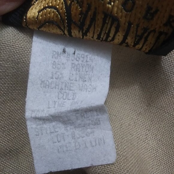 David Paul New York Vintage Linen Rayon Blend Lagenlook Button Front Blouse - Picture 5 of 8